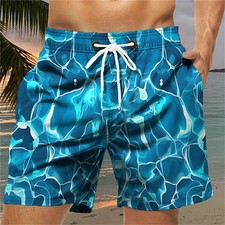 Personality Seawater 3D Printed Shorts Men's Hawaii Swim Shorts Summer Casual Va
