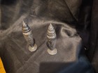 Astor By Poole Vintage Salt Pepper Shaker Set 566 Floral Silver Plate 5” Tall — photo 2