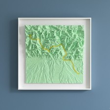 Tour de France 3D Terrain Wall Art – Pau / Luchon-Superbagnères (Le Tour 2025)