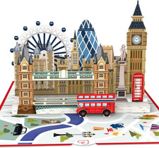 ® Biglietto Pop-Up Londra - Biglietto D'Auguri Compleanno 3D, Carta Regalo per V