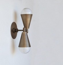 Alter Messing Wandleuchterleuchte - Messingguss Wandleuchterleuchte - minimal...