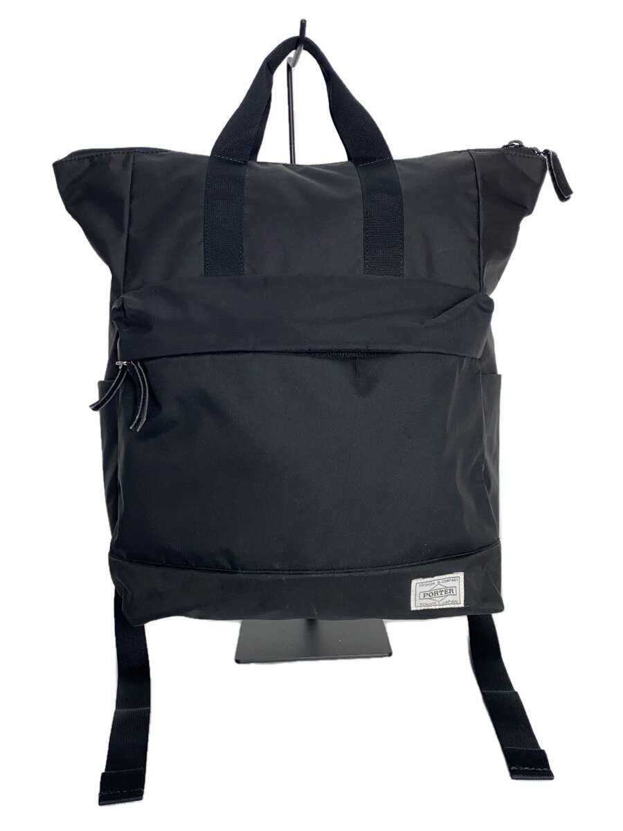 PORTER GIRL Backpack, Polyester, Black, Solid Col… - image 1