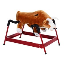 Kids Rodeo Bull Rocking Horse with Authentic Sounds  Plush Body for