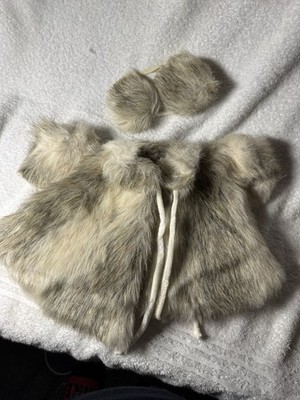 Vtg Cabbage Patch Kids Fun Fur Coat & Ear Muffs Designer Collection Rare 1984