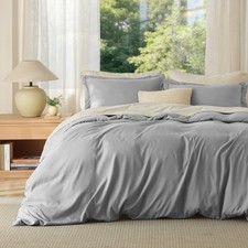 Bedsure Duvet Cover King Size, Soft Double Brushed 104"X90" , 02 - Grey