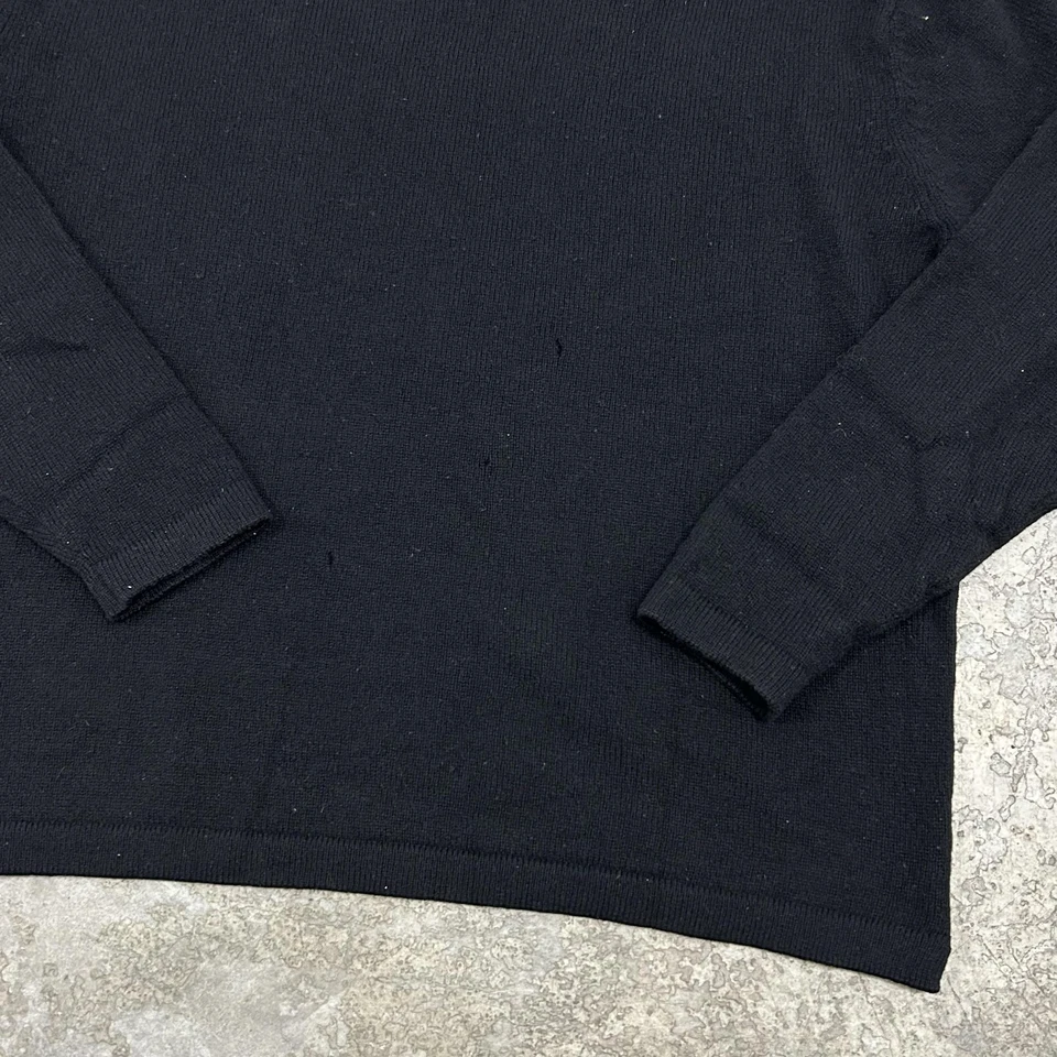 Vintage GAP Sweater Mens Large Black Lambswool Crewneck Made in England Knit 90s - Image 2 of 4