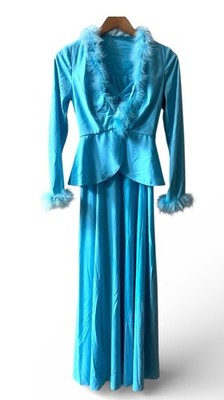 blue dress with feather trim Intense defense feather mini dress in Blue main image 1