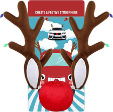 Christmas Car Reindeer Antlers With Lights Ears Nose Christmas Car Reindeer Antlers With Lights Ears Nose