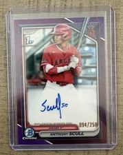 2024 Bowman Chrome Anthony Scull Los Angeles Angels Purple Refractor Auto /250