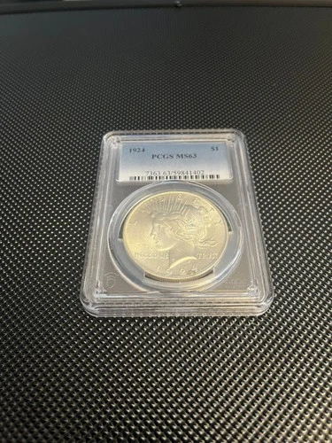 1924 US Peace Silver Dollar $1 PCGS MS63