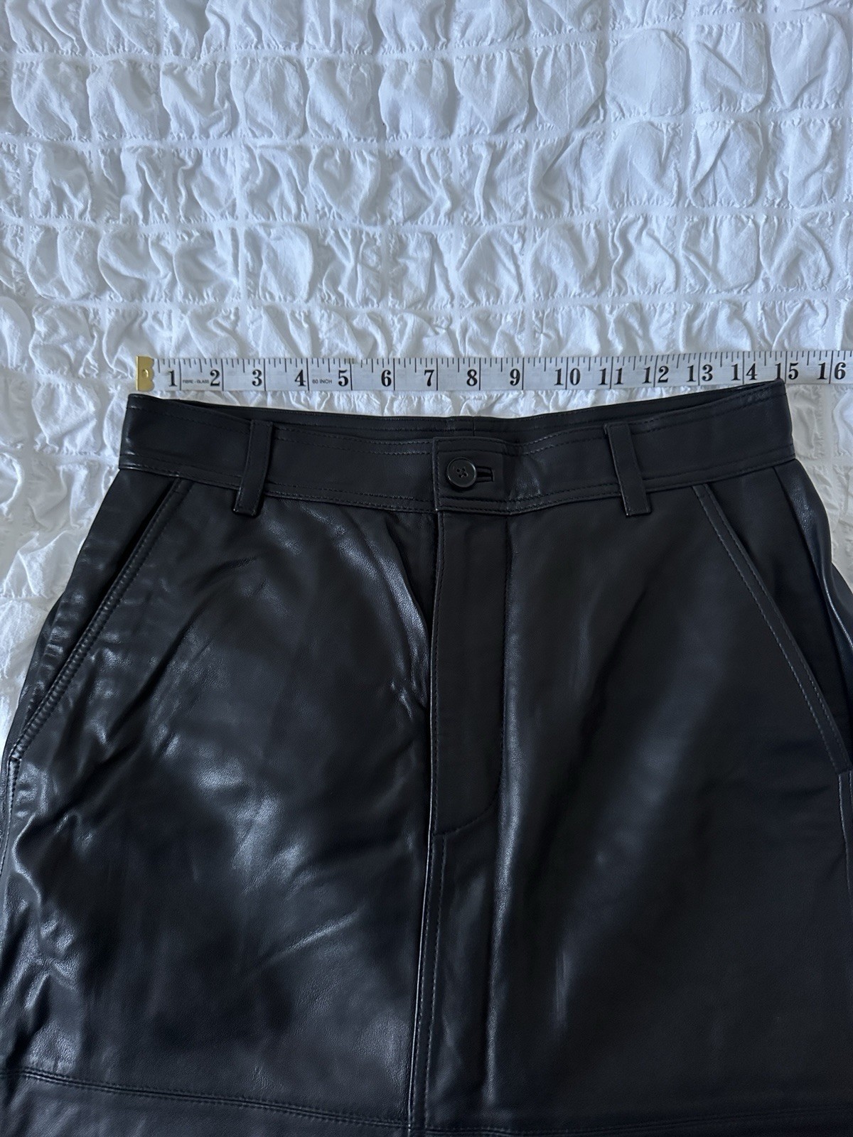 Madewell Womens $498 Real Leather Midi Skirt Black Size US 6 / 28" image 7