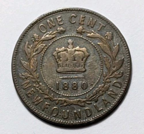 Photo of a 1880 Newfoundland Large Cent from an eBay listing that sold on Jun 11, 2026