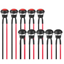 10pcs Momentary 12mm Push Button Switch Waterproof 2 Pin SPST 125V Pre-Soldered