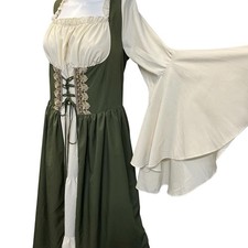 Medieval Dress Renaissance Gown XL Lace Up Vintage Costume Ren Faire Theater