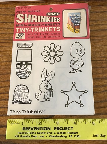 Vtg 1968 Wham-O Shrinkies Tiny Trinkets Mini Magic Sheets For Shrink Machine - Picture 5 of 5