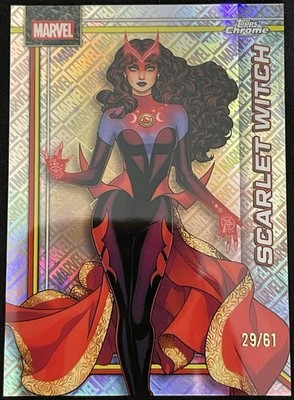 2026 Topps Chrome Marvel Comics Scarlet Witch Marvel Logofractor /61