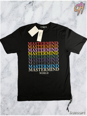 Mastermind Vs. Bape Multi-Logo Black S/S T-Shirt Size Small