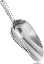 5 Oz Cast Aluminum Ice Scoop – Small Utility Scoop with Finger Grip Handle