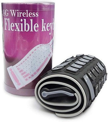 Foldable Silicone Wireless Keyboard - Mini Portable Roll Up Design, 2.4G USB ...