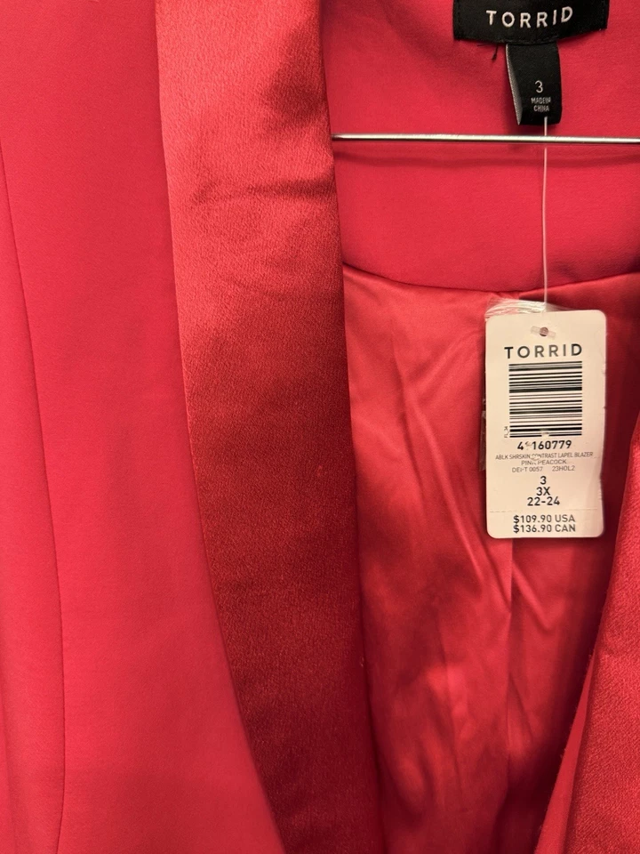 Blazer rosa con cuello satinado Lane Bryant talla 22/24 Foto 3 de 4