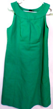 FA25 RALPH LAUREN WOMENS GREEN SLEEVELESS DRESS LINED SIDE ZIP 100% COTTON SZ 8