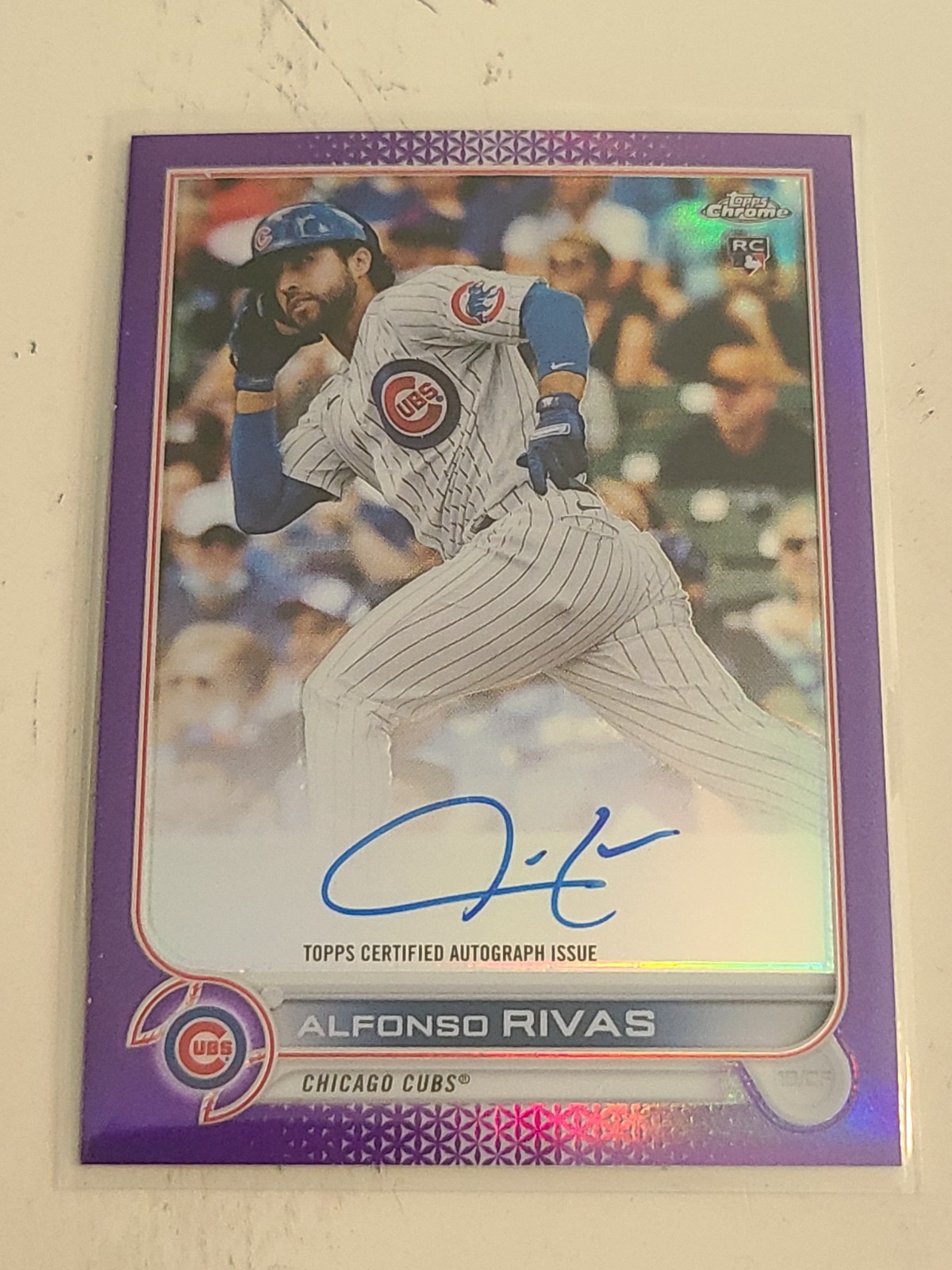 2022 Topps Chrome #RA-AR Alfonso Rivas Rookie Auto RC Purple Refractor /250