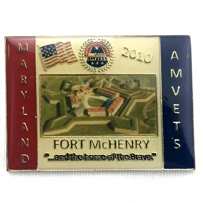 #ad AMVETS Fort McHenry 2010 Maryland Pin American Flag Veteran Collectible USA $9.56