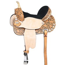 HILASON Western Horse Saddle American Leather Treeless Trail Barrel  for Horses