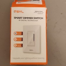 SYL Smart Dimmer Switch Single Pole White No Neutral DL204W-SWA DL204W-SW