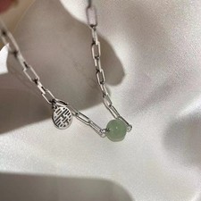 Jade Fu Character Bracelet Women Vintage Ins Style Alloy Silver or Gold