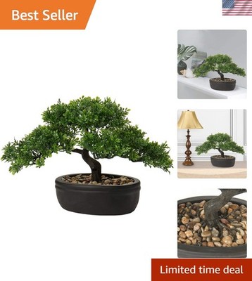 Artificial Bonsai Tree Juniper Faux Plants Indoor Small Fake Plants Decor wit...