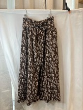 Anthropologie Brown Floral Tie-Front Maxi Skirt Size M
