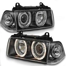 Scheinwerfer Angel Eyes passend f�r BMW 3er E36 Limo Touring Bj. 90-99 Schwarz