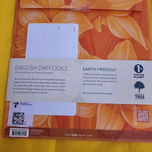 Lot of 2 Fresh Cut Paper Pop Up Flower Bouquet Cards New **envelope damage ** - Picture 10 of 10