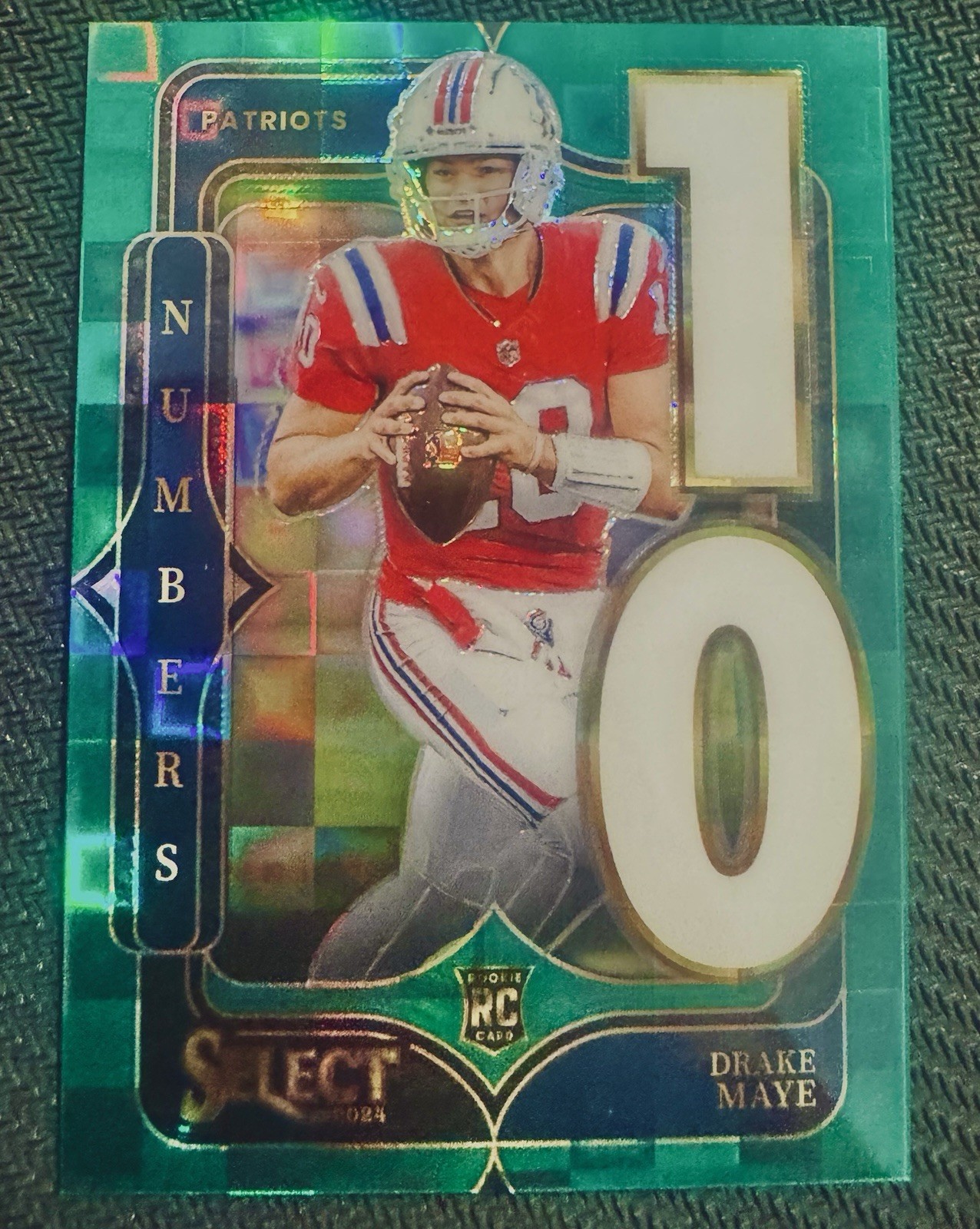 Drake Maye Rookie select /5 2024 #20 Numbers Green Prizm