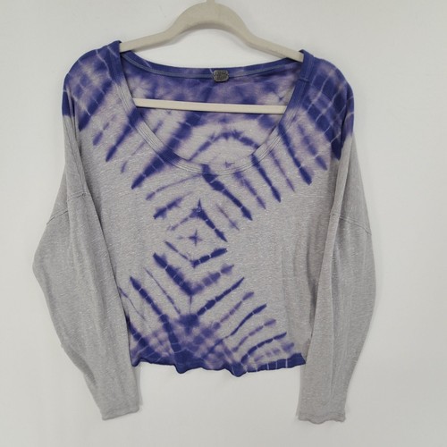 Free People Batik Top Sundown Batik Baumwolle Grau & Lila Mischung M - Bild 2 von 9