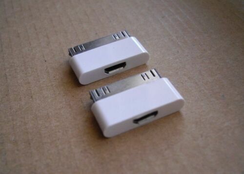 2 x adaptateur chargeur micro USB femelle vers 30 broches mâle pour iPad/iPod/iPhone 4 S - Photo 1 sur 4