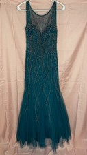 Xscape Green Beaded Prom Dress Size 6