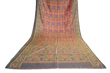 FNC Vintage Pink Sambalpuri Ikat Sarees Handwoven Art Silk Sari Fabric Antique