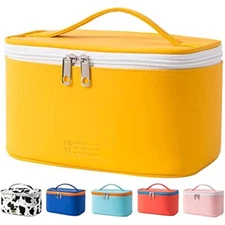Portable Travel Handle Makeup Bag Cosmetic Women Zipper Organizer PU Waterproof