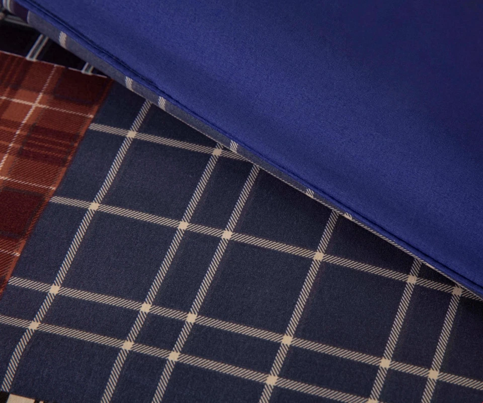 Chezmoi Collection Sherman Plaid Patchwork Printed Oversized Comforter Set - Image 4 of 4