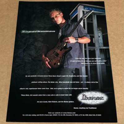 Ibanez Guitars MATT ROBERTS of THREE DOORS DOWN 2001 Print Ad