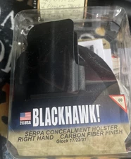 BLACKHAWK SERPA CONCEALMENT HOLSTER BELT LOOP PADDLE GLOCK 17 22 31 RH CARBON FI