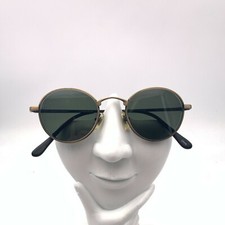 Vintage Fossil Eyewear Straight Six Gold Metal Round Sunglasses FRAMES ONLY