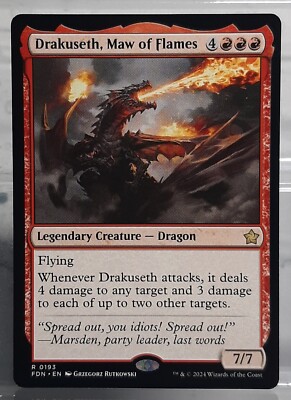 Drakuseth, Maw of Flames - Rare/Kreatur - Magic: The Gathering Foundation -EN/NM