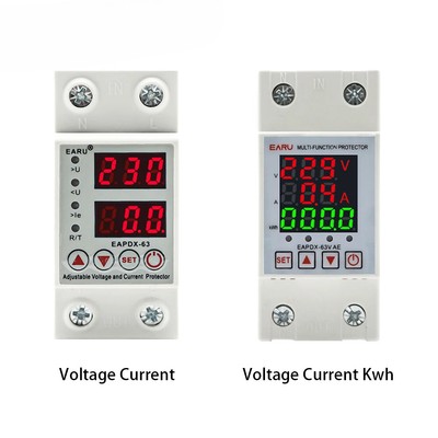 40A 63A 230V Din Rail Adjustable Over Voltage and Under Voltage Protective Relay