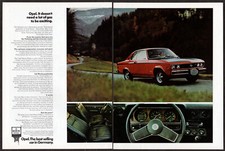1974 OPEL Manta Rallye Vintage Original 2 page Print AD | Red sport car photo US