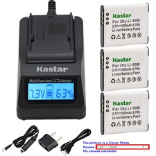 Kastar Battery LCD Fast Charger for Olympus Li-50B LI50C Tough TG-820 TG-830 iHS