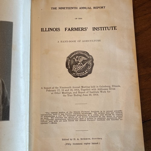 19th Annual Report of the Illinois Farmers’ Institute: A Hand-Book Of Agri, HC, - Imagen 7 de 12
