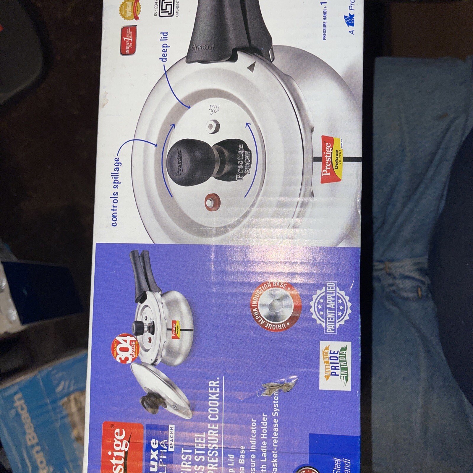 Prestige Deluxe Stainless Steel Mini Handi Pressure cooker 1.5 L